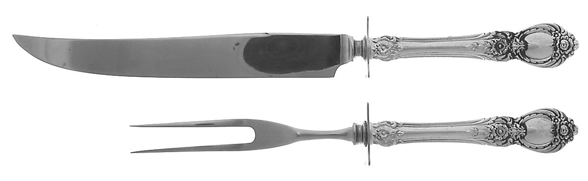 Stanton Hall (Sterling, 1951) Small Steak 2-Piece Carving Set w/Stainless Blade by Oneida Silver-1