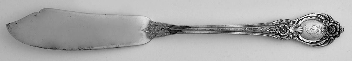 Stanton Hall (Sterling, 1951) Monogramed Flat Handle Master Butter Knife by Oneida Silver-1
