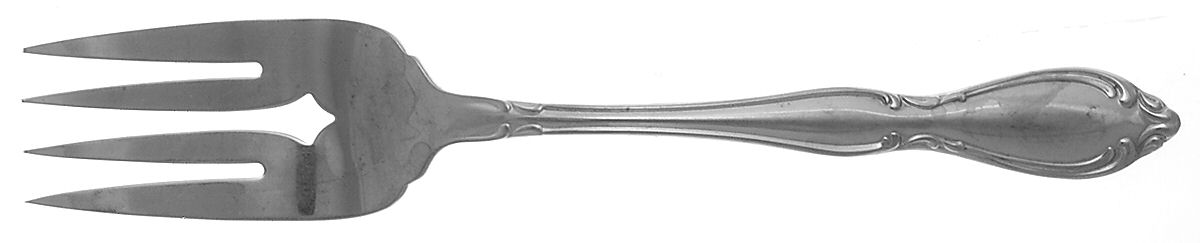 Strathmore (Stainless) Medium Solid Cold Meat Serving Fork by Oneida Silver-1
