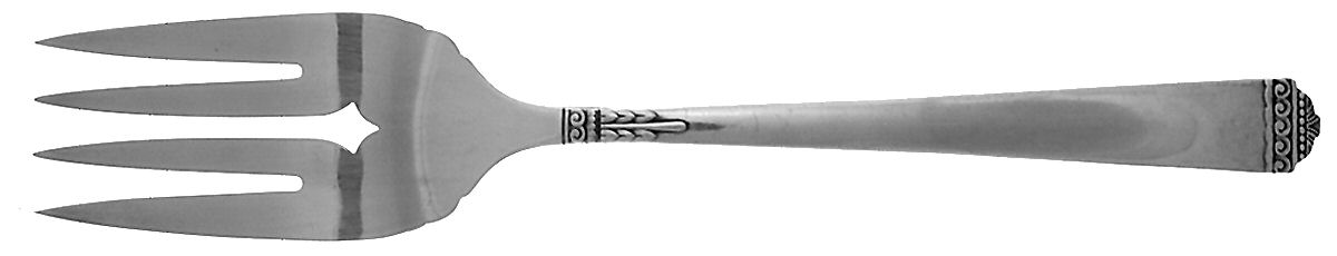 Surf Club (Silverplate, 1938) Medium Solid Cold Meat Serving Fork by Oneida Silver-1