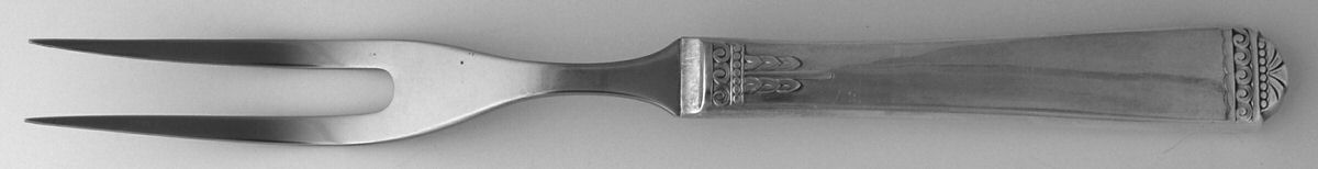 Surf Club (Silverplate, 1938) Small Steak Carving Fork with Stainless Prongs by Oneida Silver-1