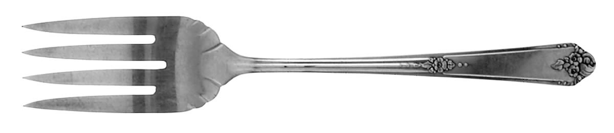 Sweet Briar (Silverplate, 1948) Medium Solid Cold Meat Serving Fork by Oneida Silver-1
