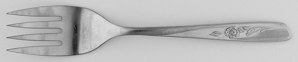 Sweet Briar (Stainless, Glossy) Small Solid Cold Meat Serving Fork by Oneida Silver-1