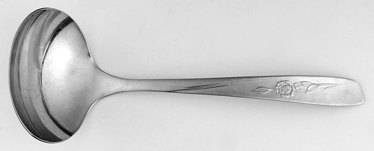 Sweet Briar (Stainless, Glossy) Solid Gravy Ladle by Oneida Silver-1
