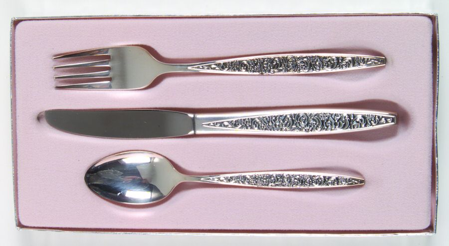 Tangier (Silverplate, 1969) 3-Piece Youth Set (Knife, Fork & 5 O'Clock Spoon) by Oneida Silver-1