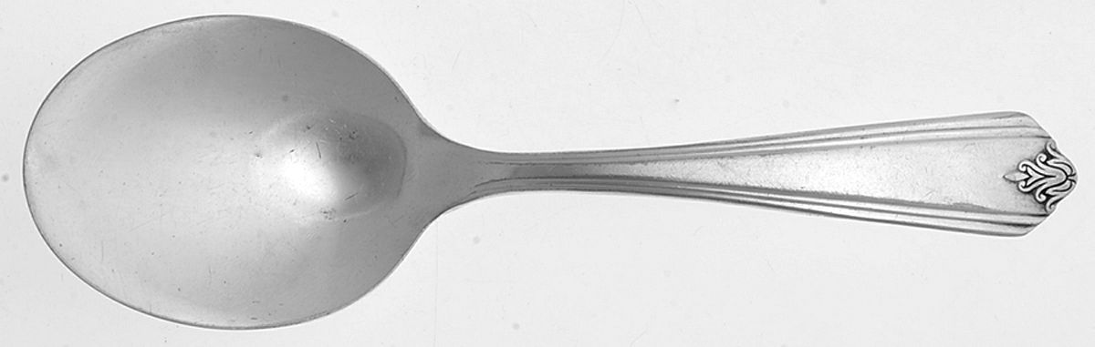 Tempo (Silverplate, 1930) Straight Handle Baby Spoon by Oneida Silver-1