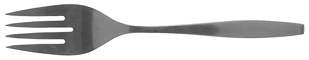 Tempo (Plain, Stainless) Medium Solid Cold Meat Serving Fork by Oneida Silver-1
