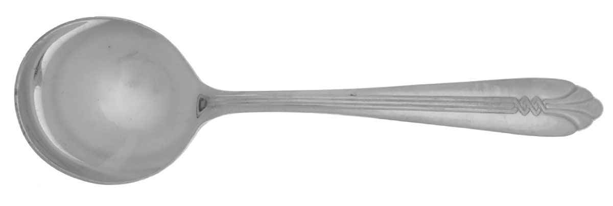 Tempo (Design, Stainless) Round Bowl Soup Spoon (Cream Soup) by Oneida Silver-1