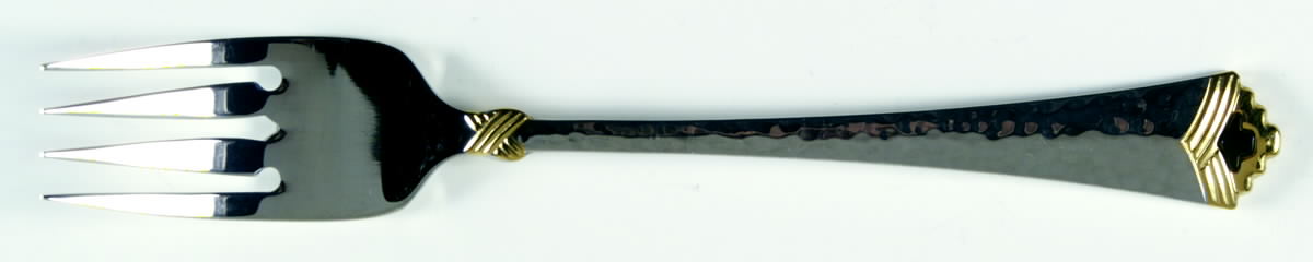 Tesoro-Black (Stainless, Gold Accent) Individual Salad Fork by Oneida Silver-1