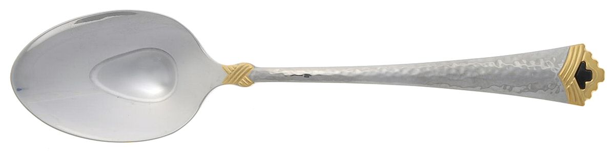 Tesoro-Black (Stainless, Gold Accent) Tablespoon (Serving Spoon) by Oneida Silver-1