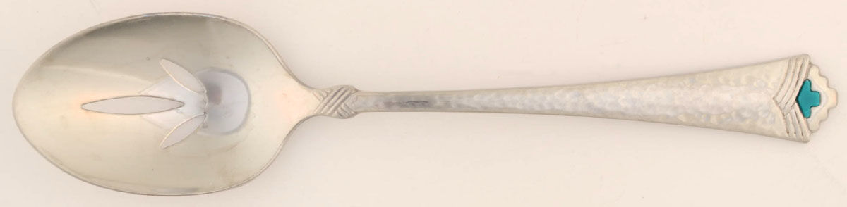 Tesoro-Turquoise (Stainless) Pierced Tablespoon (Serving Spoon) by Oneida Silver-1