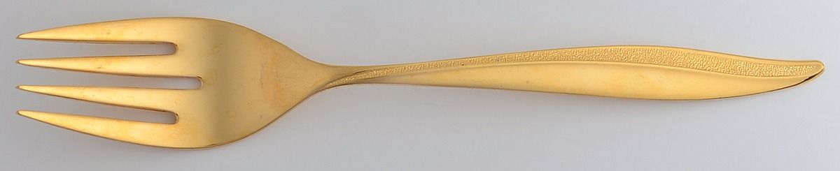 Textura Gold (Gold Electroplate) Individual Salad Fork by Oneida Silver-1