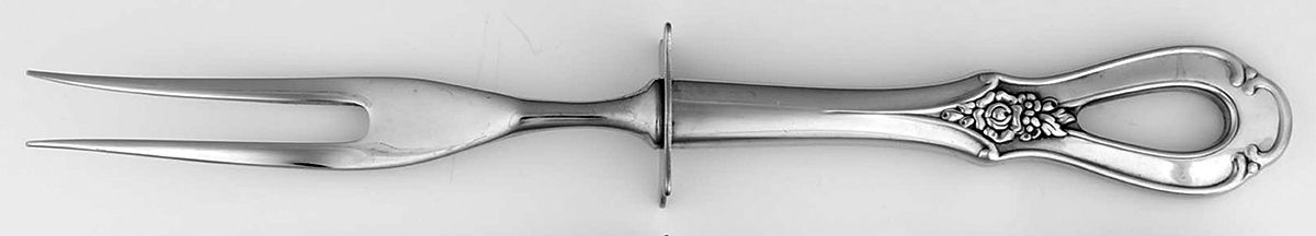 Toujours (Stainless) Small Steak Carving Fork with Stainless Prongs by Oneida Silver-1