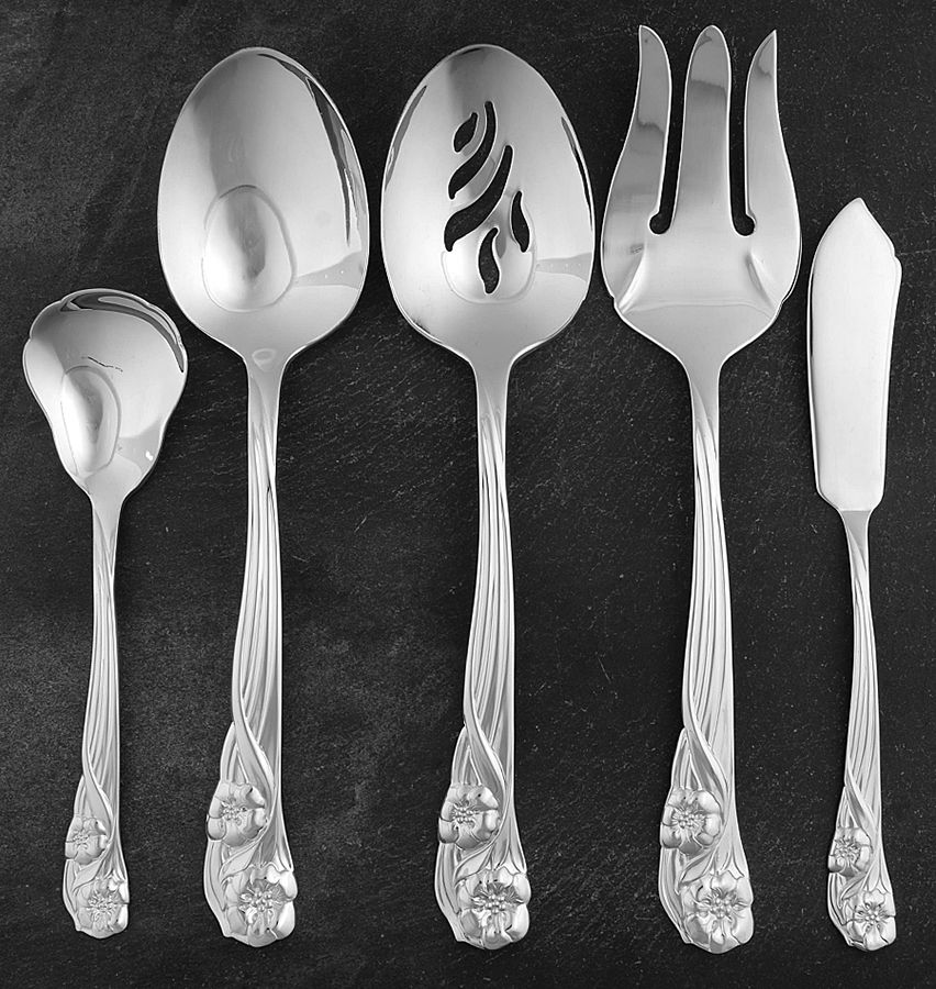 Trillia (Silverplate, 1993) 5 Piece Hostess Set by Oneida Silver-1