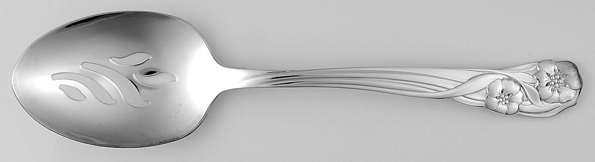 Trillia (Silverplate, 1993) Pierced Tablespoon (Serving Spoon) by Oneida Silver-1