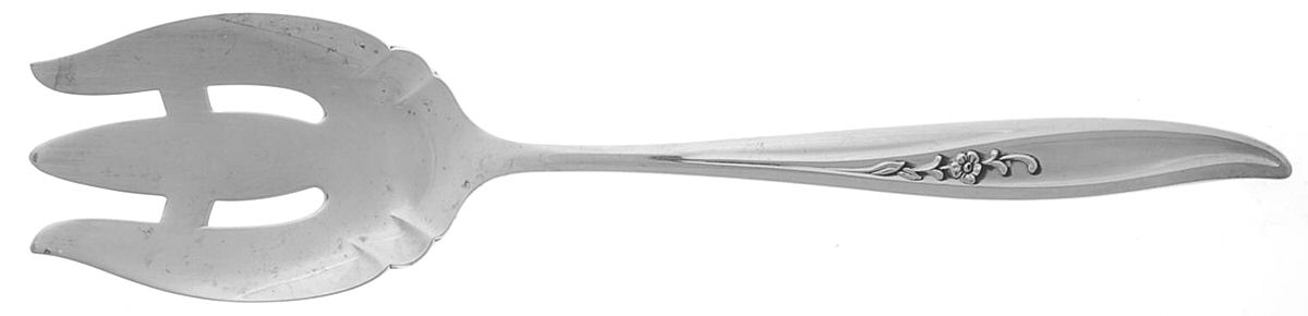Twilight (Sterling, 1942) Medium Solid Cold Meat Serving Fork by Oneida Silver-1
