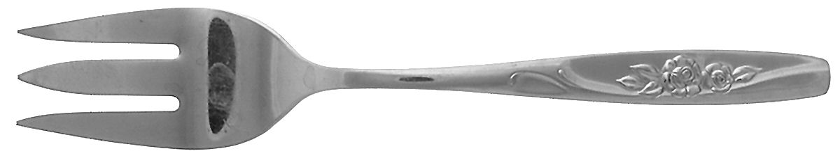 Twin Rose (Stainless) Medium Solid Cold Meat Serving Fork by Oneida Silver-1