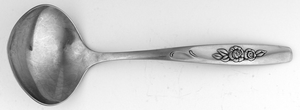 Twin Rose (Stainless) Solid Gravy Ladle by Oneida Silver-1