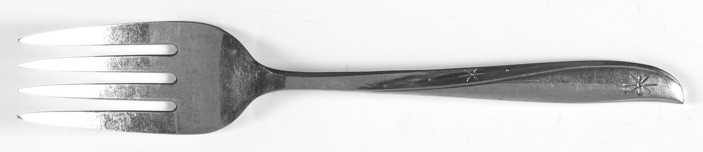Twin Star (Stainless) Medium Solid Cold Meat Serving Fork by Oneida Silver-1