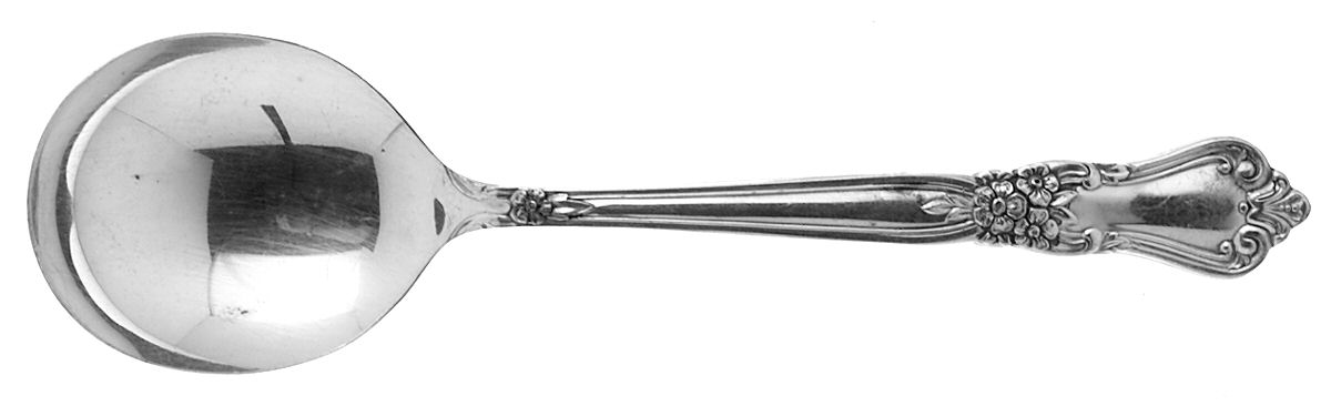 Valley Rose (Silverplate, 1956) Round Bowl Soup Spoon (Gumbo) by Oneida Silver-1