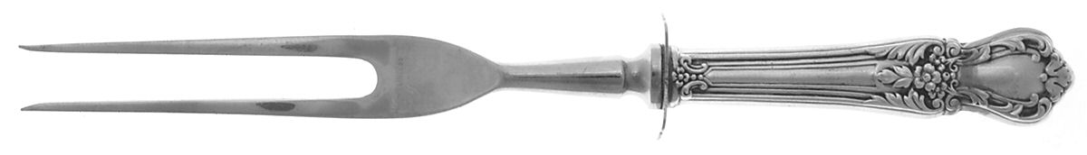 Valley Rose (Silverplate, 1956) Large Stainless-Prong Roast Carving Fork by Oneida Silver-1