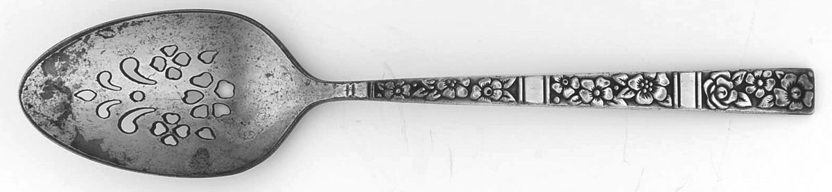 Venetian Garden (Silverplate, 1971) Pierced Tablespoon (Serving Spoon) by Oneida Silver-1
