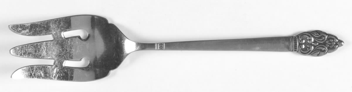 Vinland (Stainless) Medium Solid Cold Meat Serving Fork by Oneida Silver-1