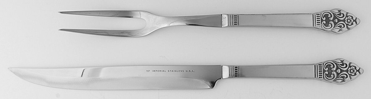 Vinland (Stainless) Large 2-Piece Roast Carving Set w/Stainless Blade by Oneida Silver-1