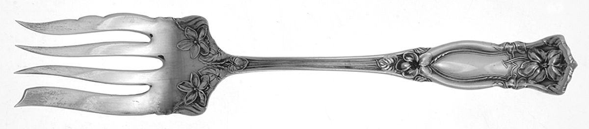 Violet (Silverplate, 1905-1912, 1881-Wm A Rogers) Medium Solid Cold Meat Serving Fork by Oneida Silver-1