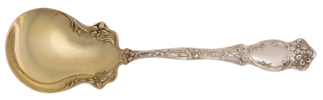 Violet (Slvp, 1905, SL & GH Rogers, No Monograms) Solid Salad Serving Spoon by Oneida Silver-1