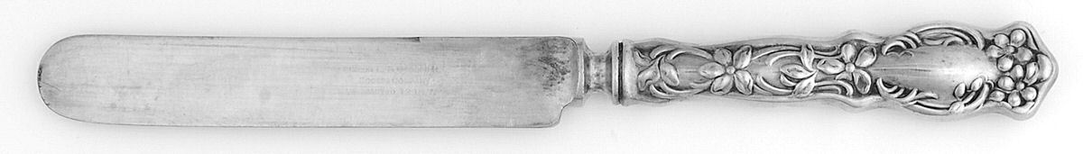 Violet (Slvp, 1905, SL & GH Rogers, No Monograms) Old French Hollow Knife with Bolster by Oneida Silver-1