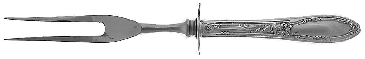 Virginian (Sterling, 1942, No Monograms) Small Steak Carving Fork with Stainless Prongs by Oneida Silver-1