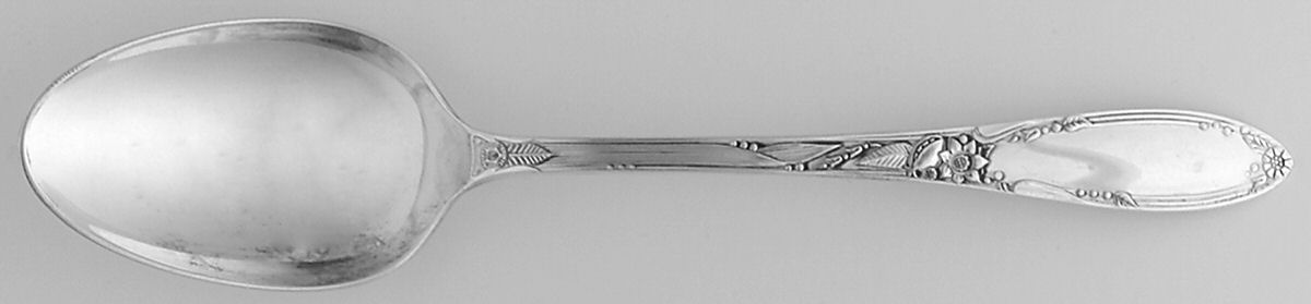 Virginian (Sterling, 1942, No Monograms) Dessert/Oval Soup Spoon by Oneida Silver-1