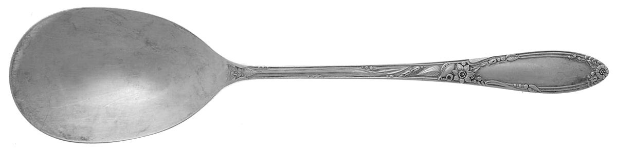 Virginian (Sterling, 1942, No Monograms) Solid Smooth Casserole Spoon by Oneida Silver-1