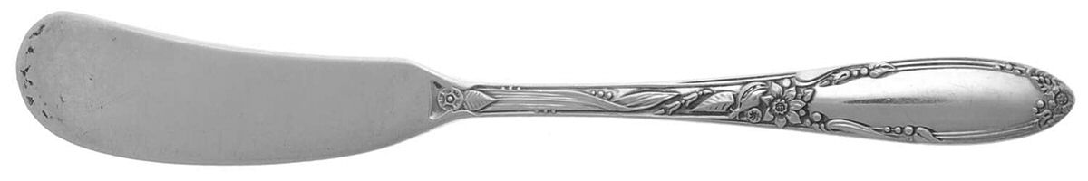 Virginian (Sterling, 1942, No Monograms) Flat Handle Butter Spreader by Oneida Silver-1