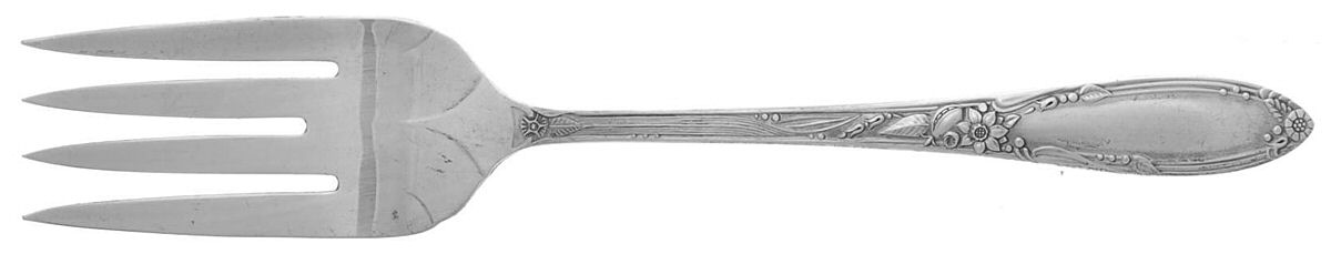 Virginian (Sterling, 1942, No Monograms) Medium Solid Cold Meat Serving Fork by Oneida Silver-1