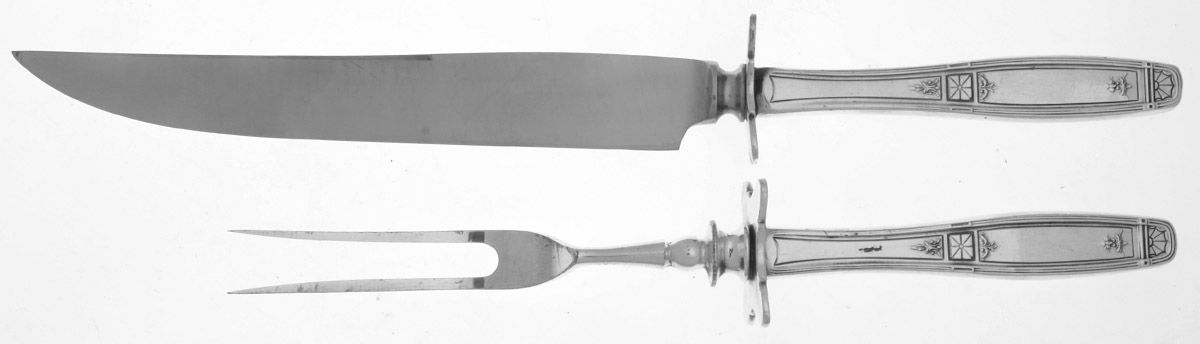 Virginian (Silverplate, 1929) Small Stainless Blade 2-Piece Steak Carving Set by Oneida Silver-1