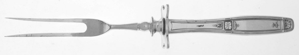 Virginian (Silverplate, 1929) Small Steak Carving Fork with Stainless Prongs by Oneida Silver-1