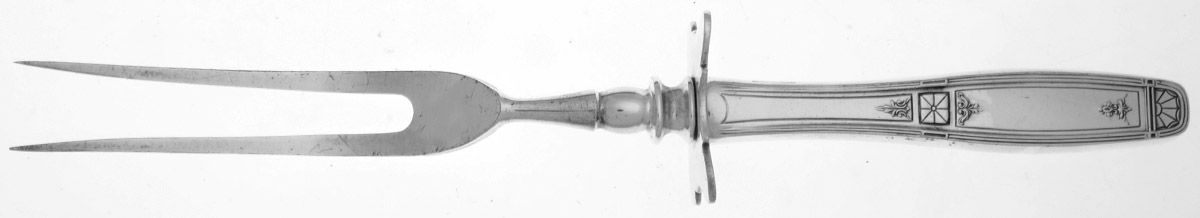 Virginian (Silverplate, 1929) Large Stainless-Prong Roast Carving Fork by Oneida Silver-1