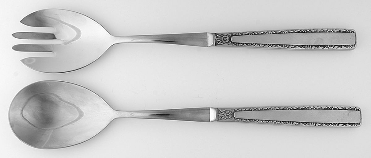 Via Roma (Stainless) Hollow Handle 2-Piece Salad Set by Oneida Silver-1