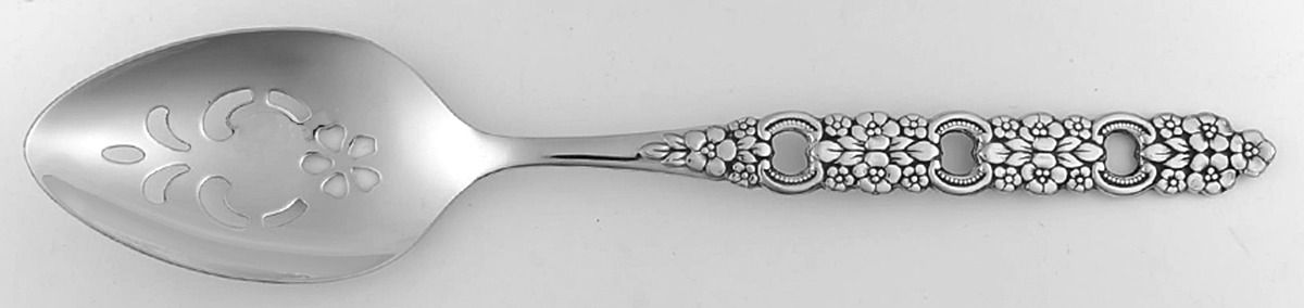 Viola-Voila (Stainless) Pierced Tablespoon (Serving Spoon) by Oneida Silver-1