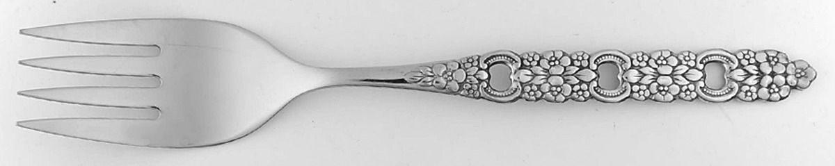 Viola-Voila (Stainless) Medium Solid Cold Meat Serving Fork by Oneida Silver-1
