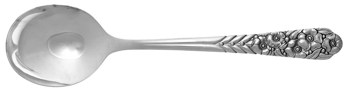 Ward Bouquet (Silverplate, 1936) Round Bowl Soup Spoon (Gumbo) by Oneida Silver-1