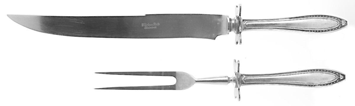 Webster II (Silverplate, 1915) Large 2-Piece Roast Carving Set w/Stainless Blade by Oneida Silver-1
