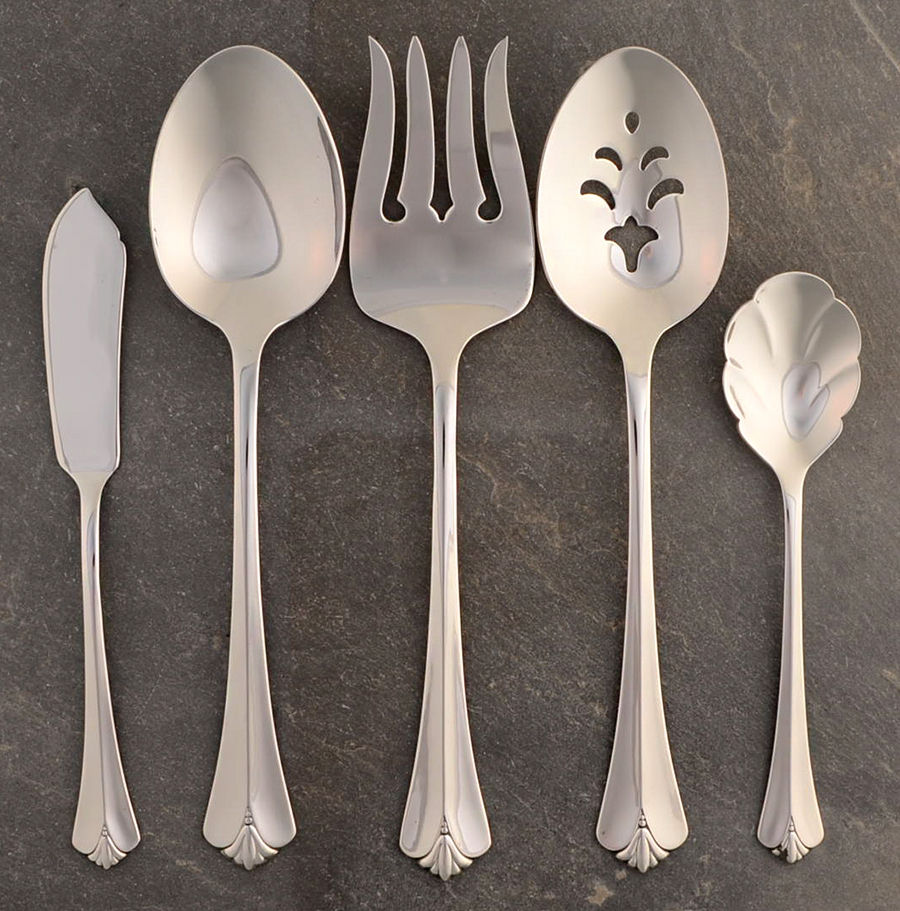 Westgate-Royal Crest (Stainless) 5 Piece Hostess Set by Oneida Silver-1