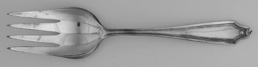 Whittier-Waldorf-Emerson-Claridge  Small Solid Cold Meat Serving Fork by Oneida Silver-1