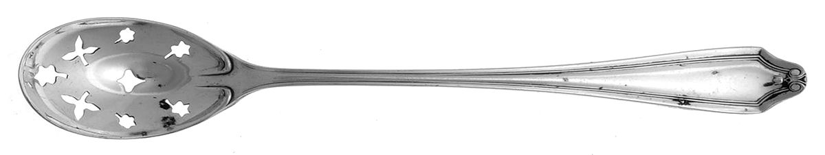 Whittier-Waldorf-Emerson-Claridge  Pierced Bowl Short Handle Olive Spoon by Oneida Silver-1