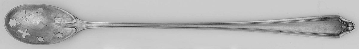 Whittier-Waldorf-Emerson-Claridge  Pierced Bowl Long Handle Olive Spoon by Oneida Silver-1