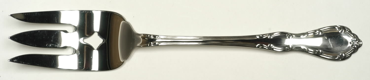 Whittier (Stainless) Medium Solid Cold Meat Serving Fork by Oneida Silver-1