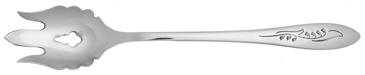 White Lily (Stainless) Vegetable Serving Fork Solid  HC by Oneida Silver-1